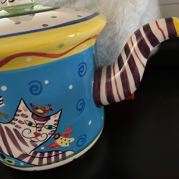 Dana Simson hand painted cat teapot used water only - Picture 3 of 6